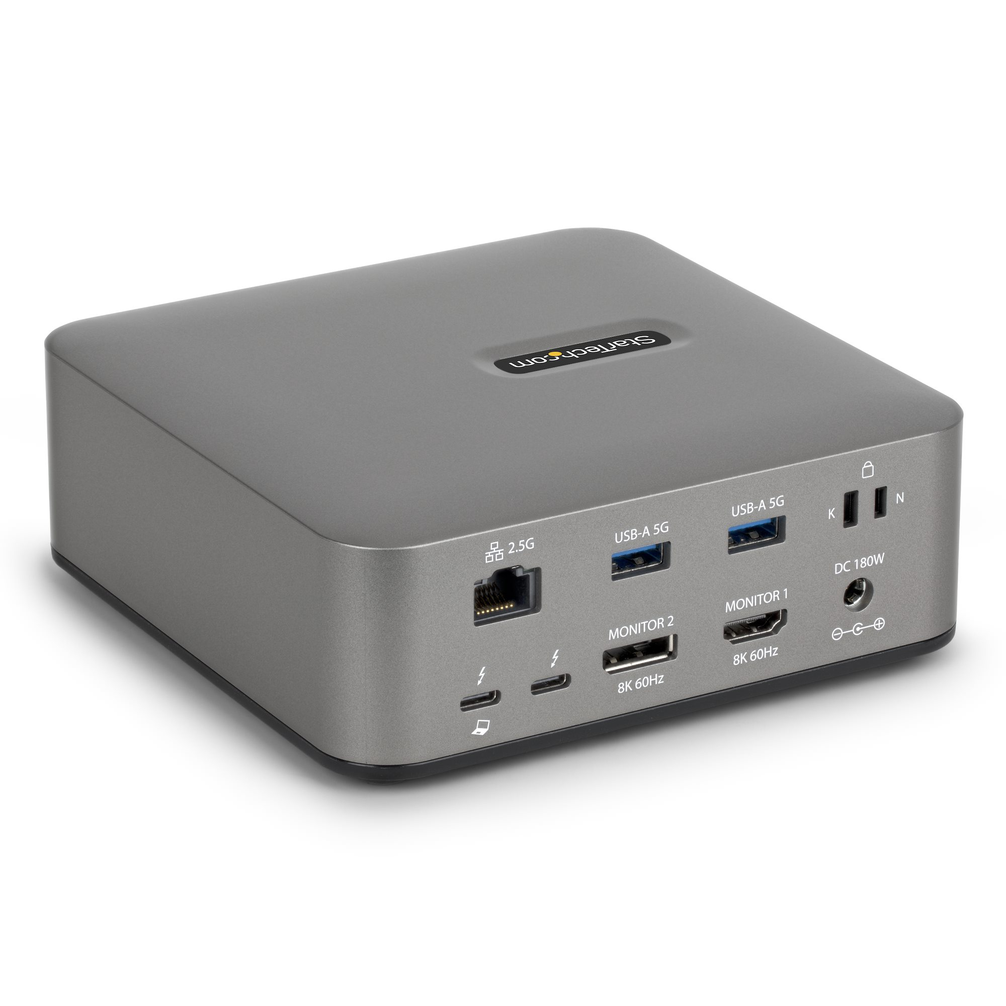 StarTech.com Docking Station Thunderbolt 5 Universale, Hub Multi-Display, 8K 60Hz o 4K 144Hz, Potenza di Banda 120Gbps, PD 140W, Ricarica Smartphone 30W, USB 10Gbps, LAN 2.5G, Cablato, Thunderbolt 5, 140 W, 3,5 mm, 10,100,1000,2500 Mbit/s, IEEE 802.3bz