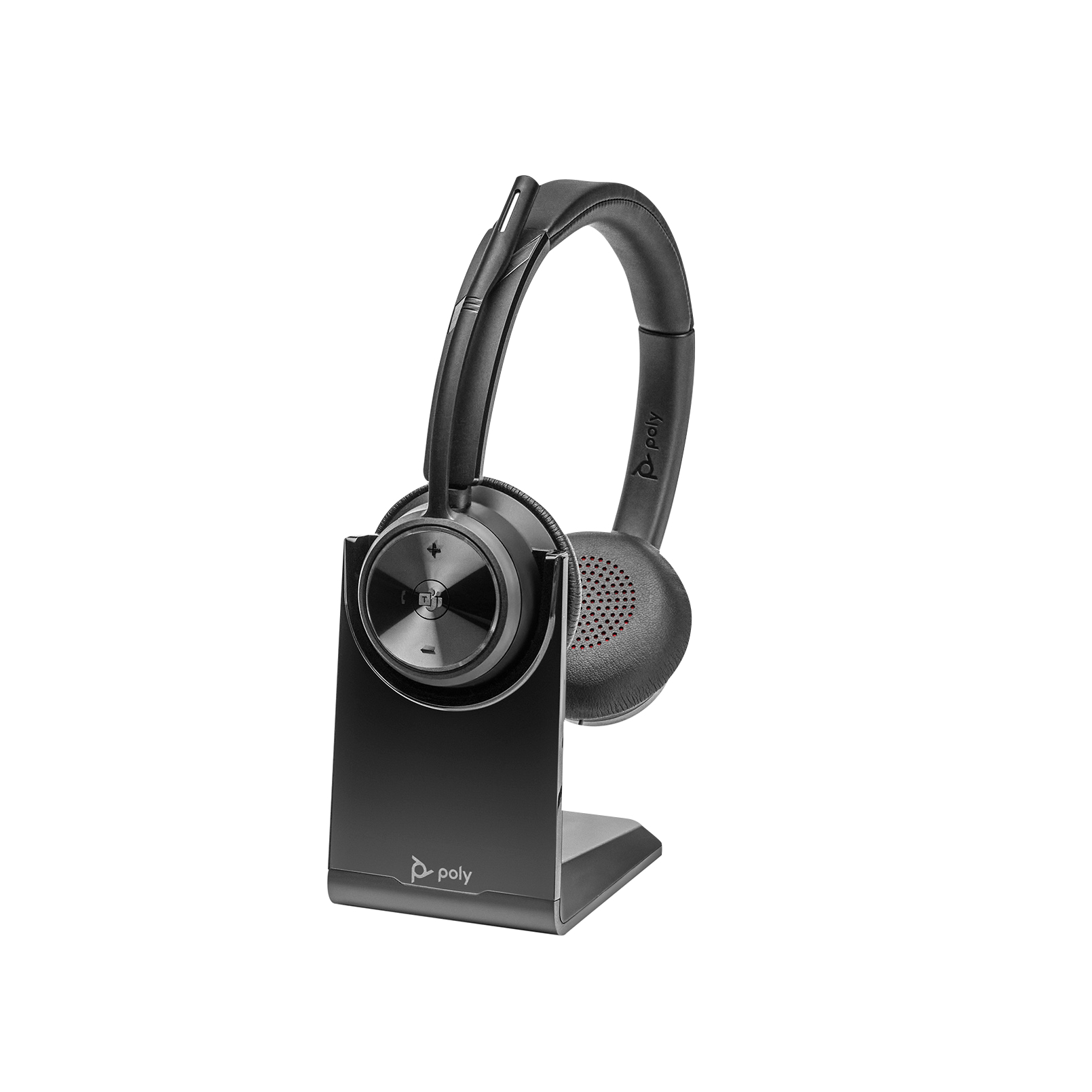 Poly Savi 7320 - Savi 7300 series - cuffie con microfono - over ear - DECT - senza fili - eliminazione rumore attivata - USB-A via DECT adapter - nero - Certificato per i team Microsoft, certificato UC