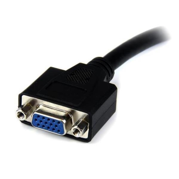 StarTech.com Adattatore cavo DVI a VGA da 20 cm - DVI-I maschio a VGA femmina - Scheda VGA - DVI-I (M) a HD-15 (VGA) (F) - 20 cm - viti a serraggio manuale - nero