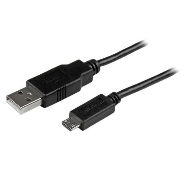 StarTech.com Cavo di sincronizzazione e di ricarica USB a Micro USB slim per Smartphone e Tablet Android - A a Micro B slim da 50 cm - Cavo USB - Micro-USB Tipo B (M) a USB (M) - USB 2.0 - 50 cm - nero
