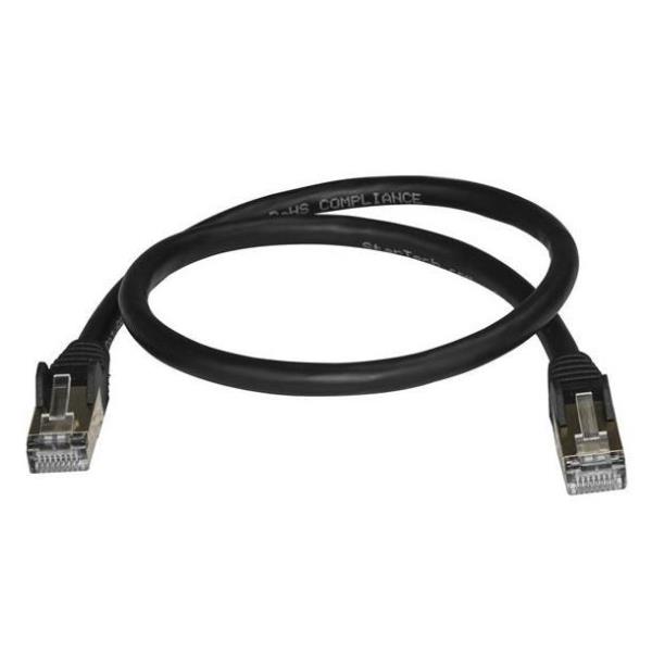 StarTech.com Cavo di Rete Ethernet Cat6a - Cavo Schermato STP da 50cm - Cavo RJ45 Antigroviglio - Nero - Cavo patch - RJ-45 (M) a RJ-45 (M) - 50 cm - STP - CAT 6a - antiaggrovigliamento - nero