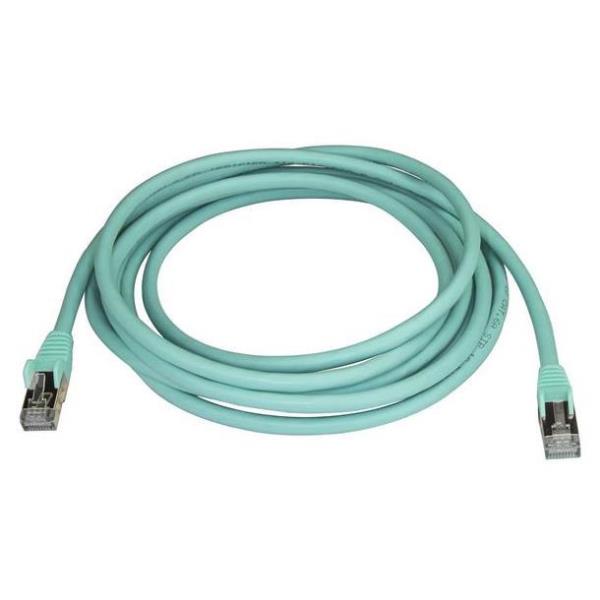 StarTech.com Cavo di Rete Ethernet Cat6a - Cavo Schermato STP da 3m - Cavo RJ45 Antigroviglio - Turchese - Cavo patch - RJ-45 (M) a RJ-45 (M) - 3 m - STP - CAT 6a - stampato, antiaggrovigliamento - aqua