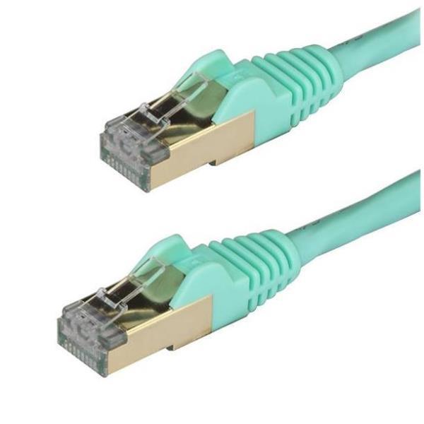 StarTech.com Cavo di Rete Ethernet Cat6a - Cavo Schermato STP da 1m - Cavo RJ45 Antigroviglio - Turchese - Cavo patch - RJ-45 (M) a RJ-45 (M) - 1 m - STP - CAT 6a - stampato, antiaggrovigliamento - aqua