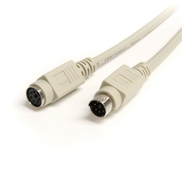 StarTech.com Cavo di prolunga per tastiera o mouse PS/2 da 1,8 m - M/F - Cavo extender 6 Din - PS/2 (M) a PS/2 (F) - (KXT102) - Cavo tastiera / mouse - PS/2 (M) a PS/2 (F) - 1.8 m - per P/N: PS2PLATE, RACKCONS1908, USBPS2PC