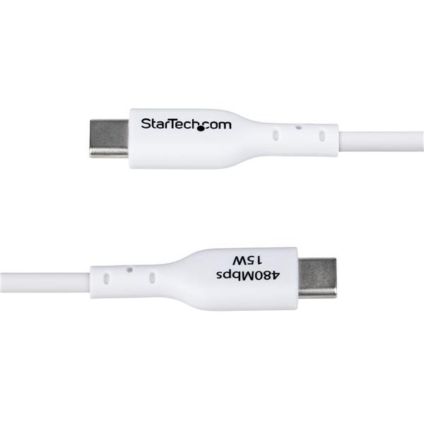 Startech Cavo di ricarica da USB-A a USB-C da 1 m, carica e sincronizzazione, 3A, USB 2.0, rivestimento in TPE - Cavo di ricarica USB Bianco