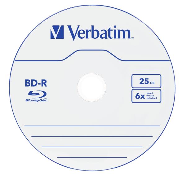Verbatim - Scatola 5 DVD Blu Ray BD-R SL - Jewel Case - Bianco/Blu - 43715 - 25GB