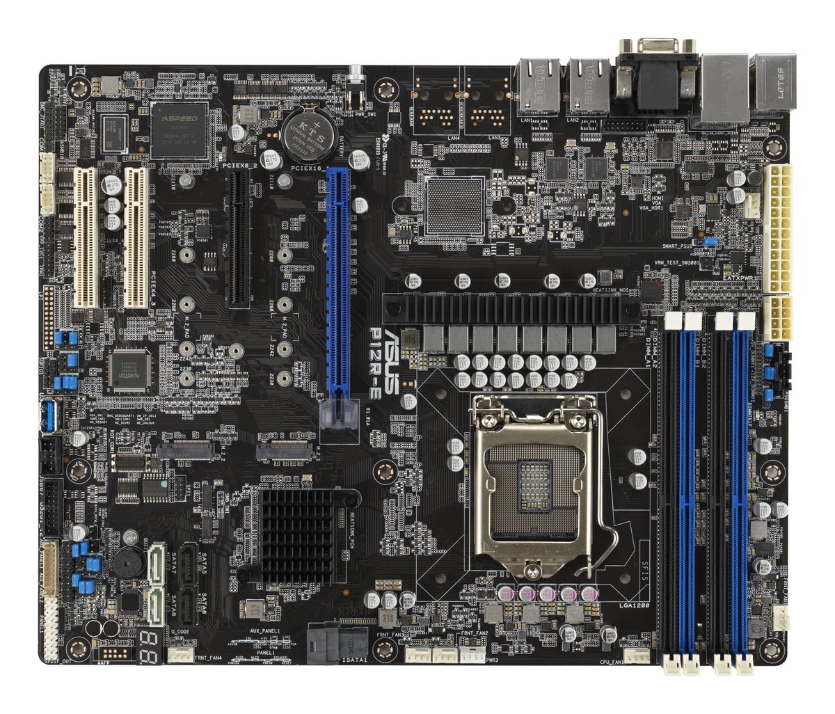 ASUS P12R-E - Scheda madre - ATX - Socket LGA1200 - C256 Chipset - USB 3.2 Gen 1, USB 3.2 Gen 2 - 2 x 10 Gigabit LAN - scheda grafica onboard