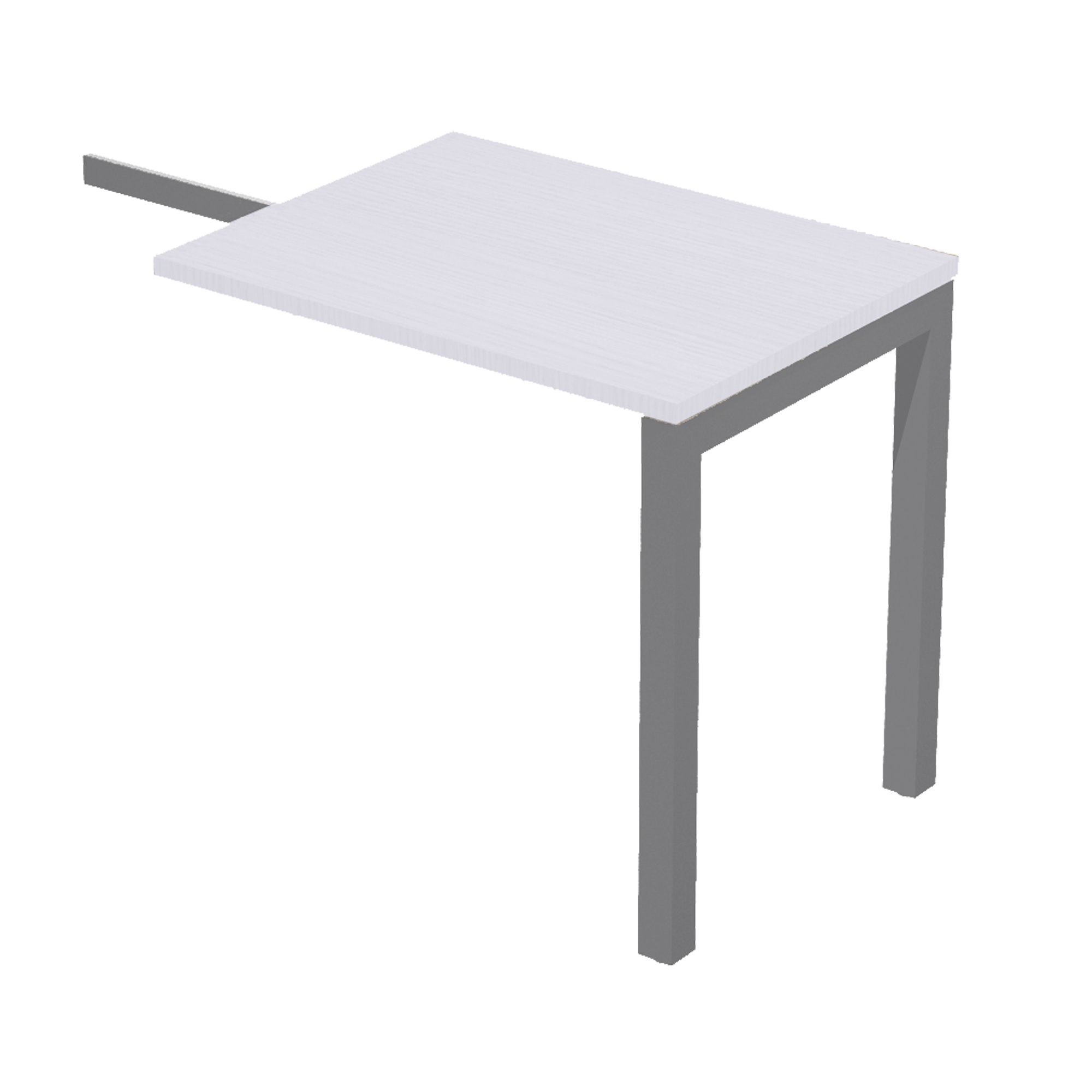 Allungo reversibile dx/sx Agorà - 80x60cm - Bianco - Gamba antracite