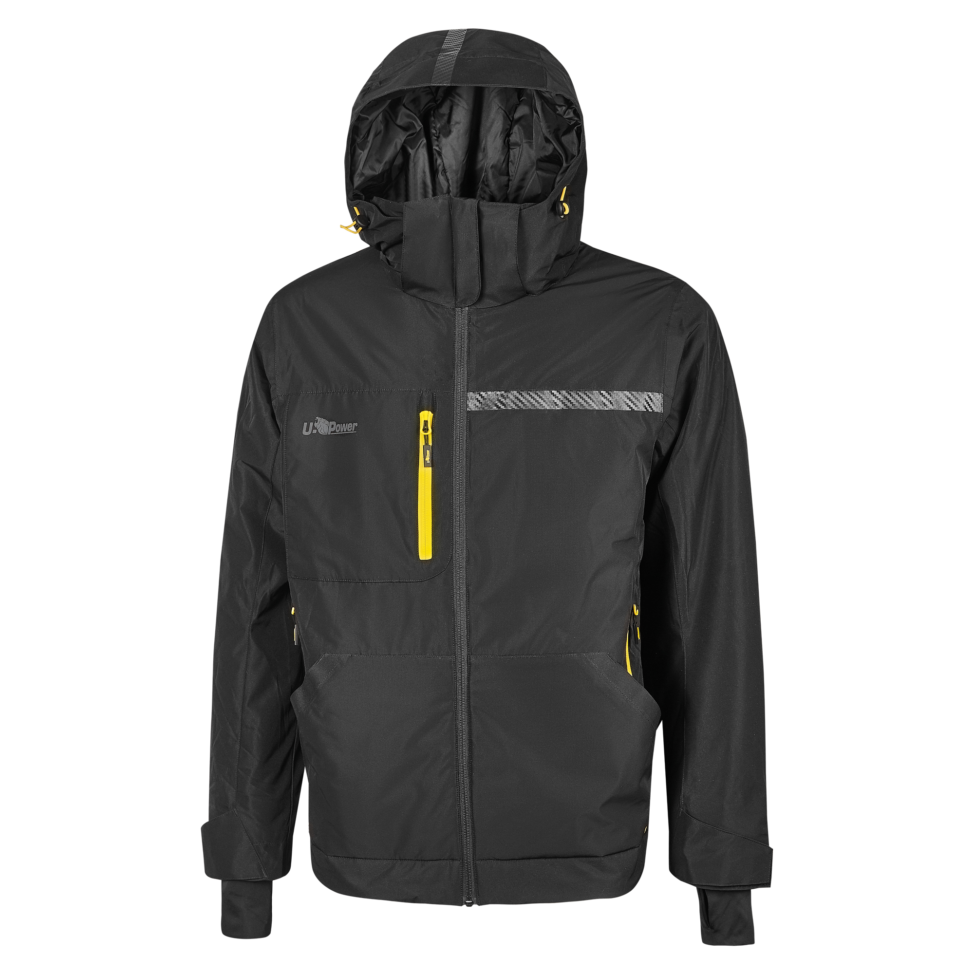 Giacca Wink - idrorepellente - taglia XXXL - nero/giallo - U-Power