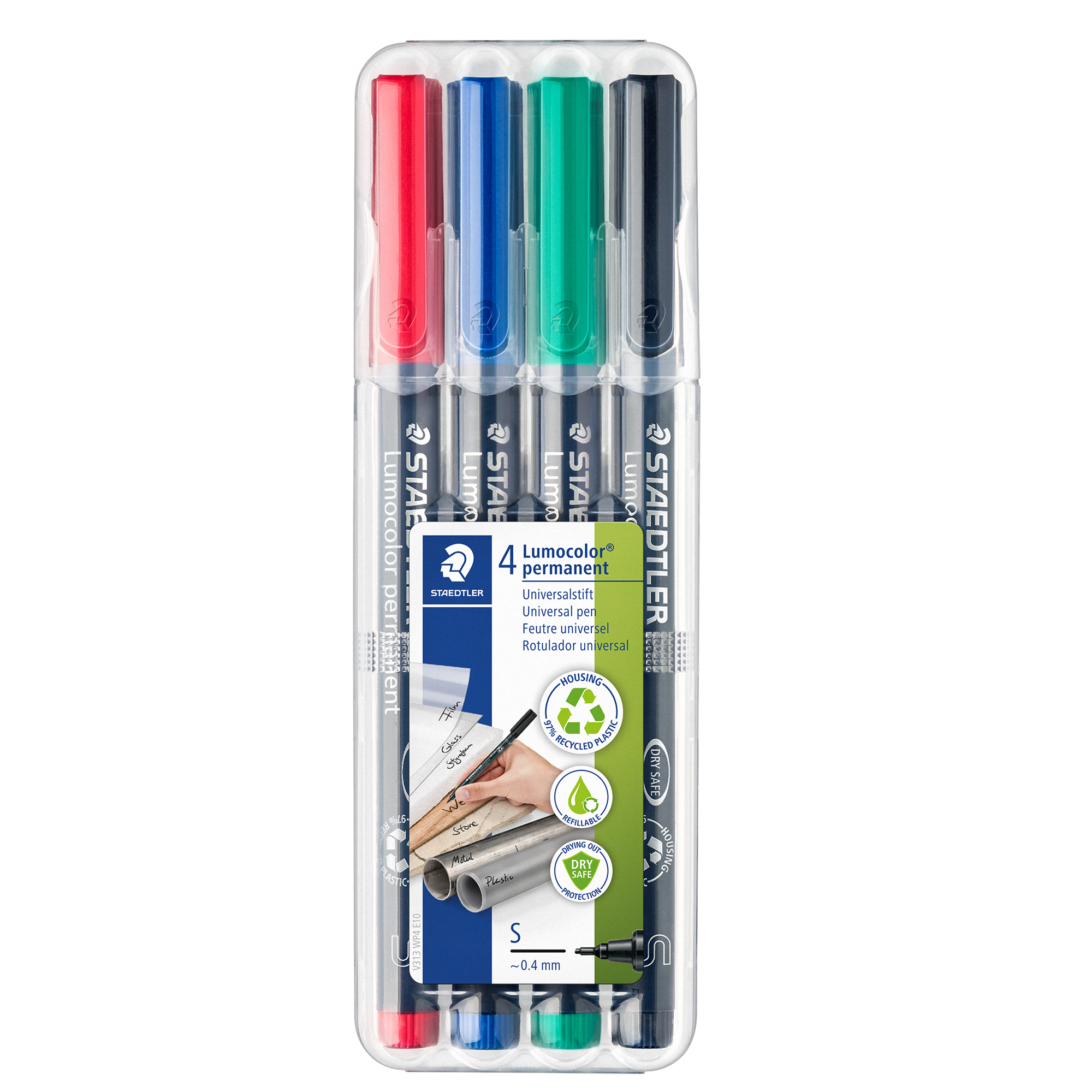 Pennarello Astucci Lumocolor Permanent 313 - punta 0,4 mm - colori assortiti - Staedtler