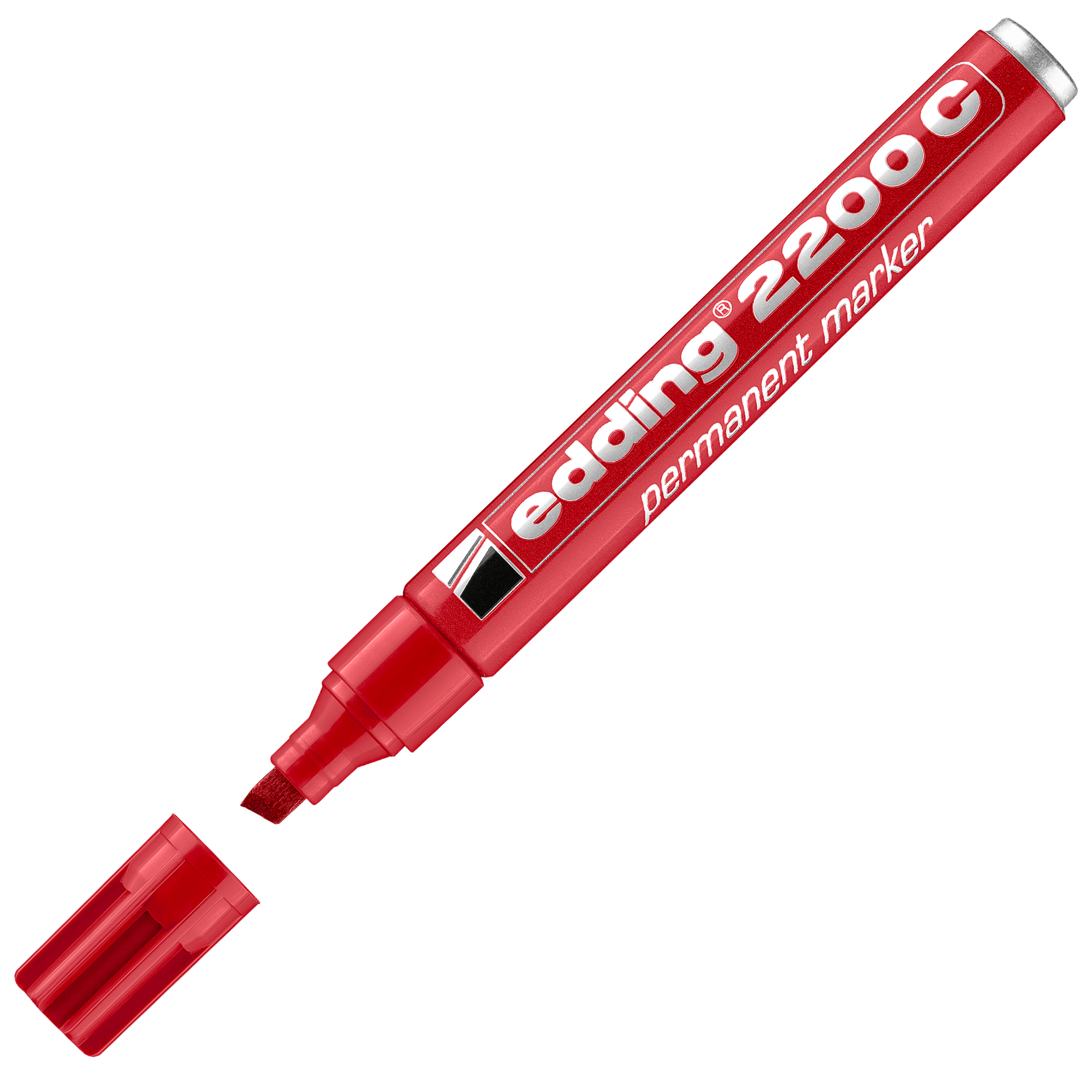 Marcatore permanente 2200C - punta a scalpello - da 1 a 5 mm - rosso  - Edding