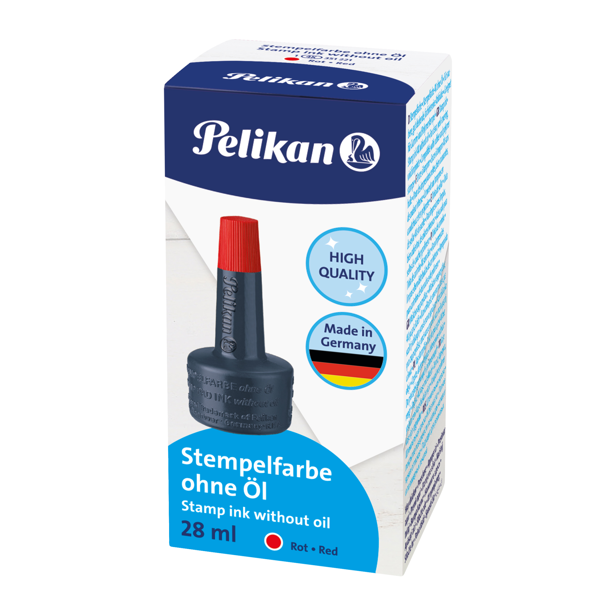 Inchiostro 4k per cuscinetti - senza olio - 28 ml - rosso - Pelikan