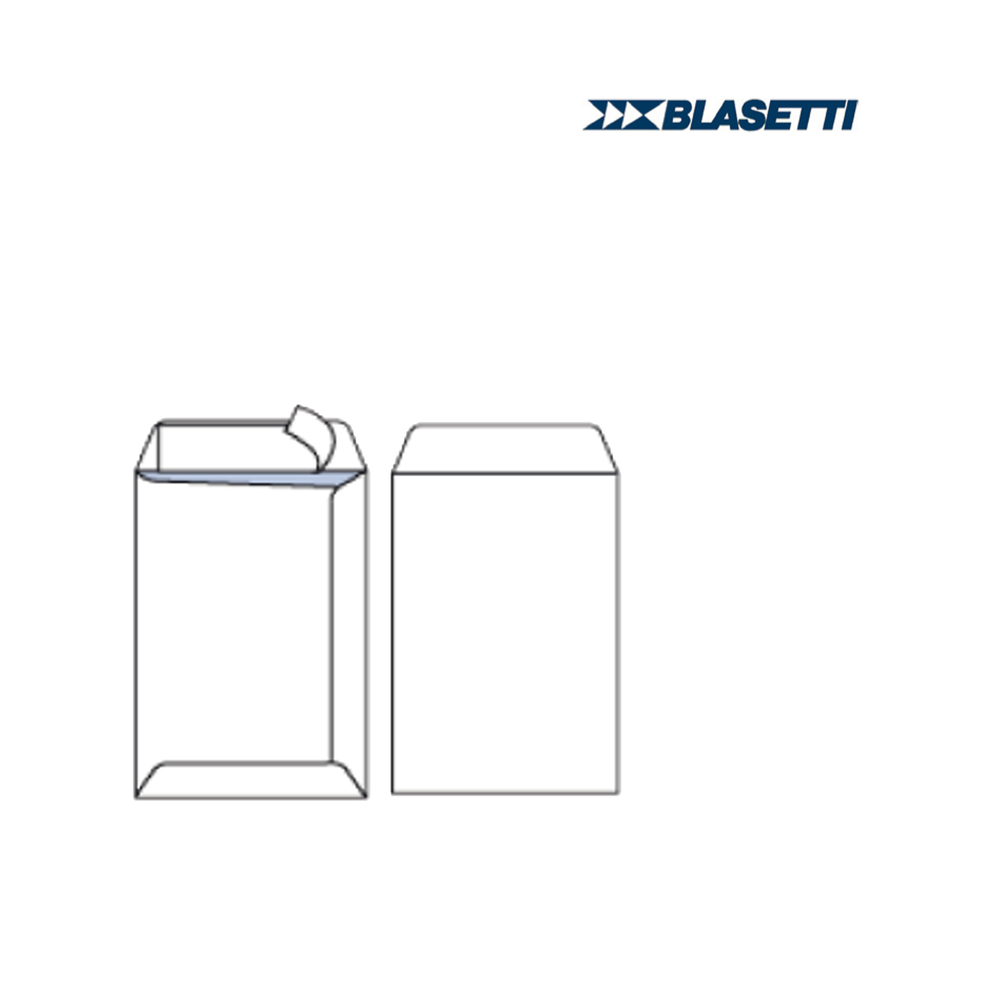 Busta a sacco Mailpack - strip adesivo - 16 x 23 cm - 80 gr - bianco - Blasetti - conf. 25 pezzi