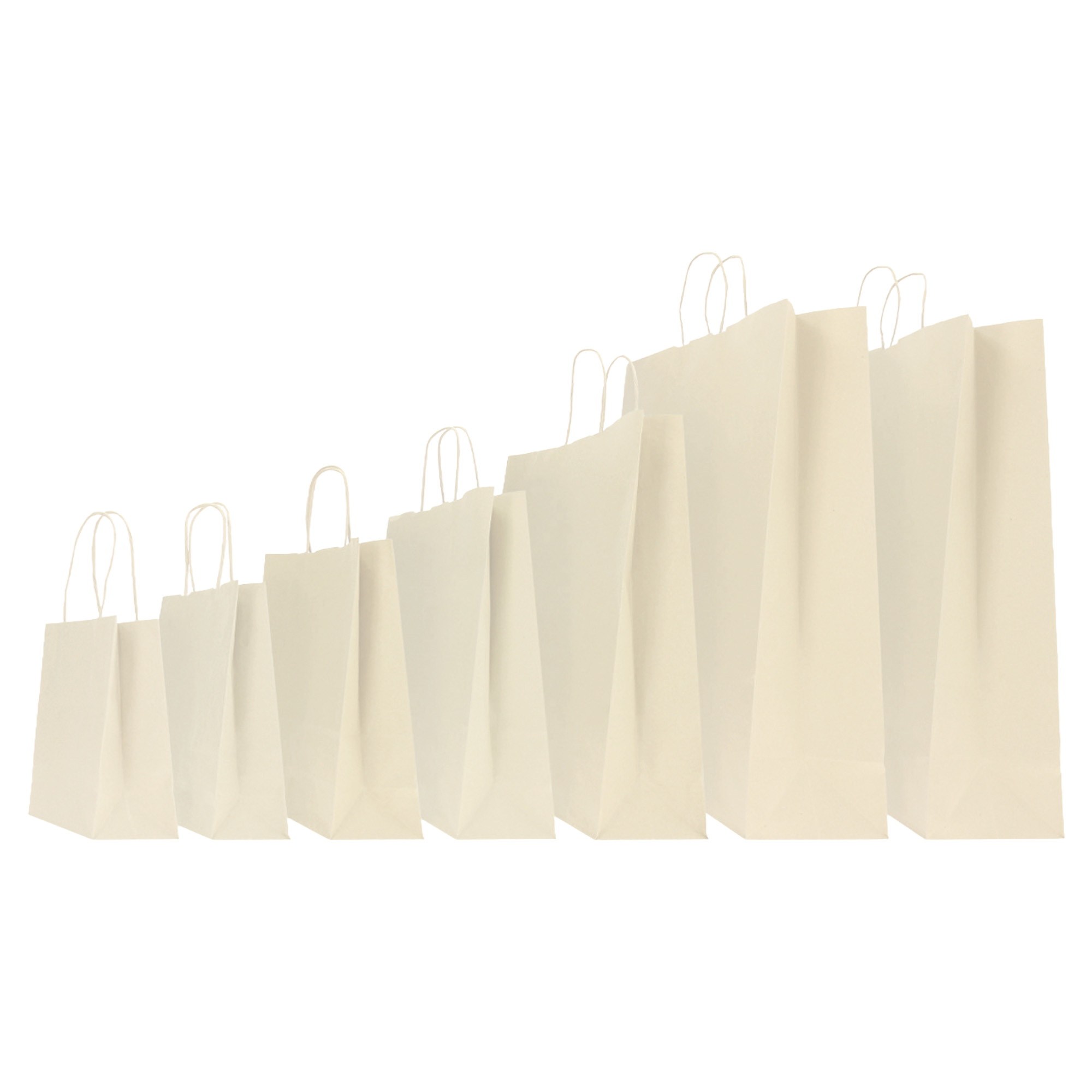 Shopper in carta - maniglie cordino - 22 x 10 x 29cm - avorio - conf. 25 sacchetti