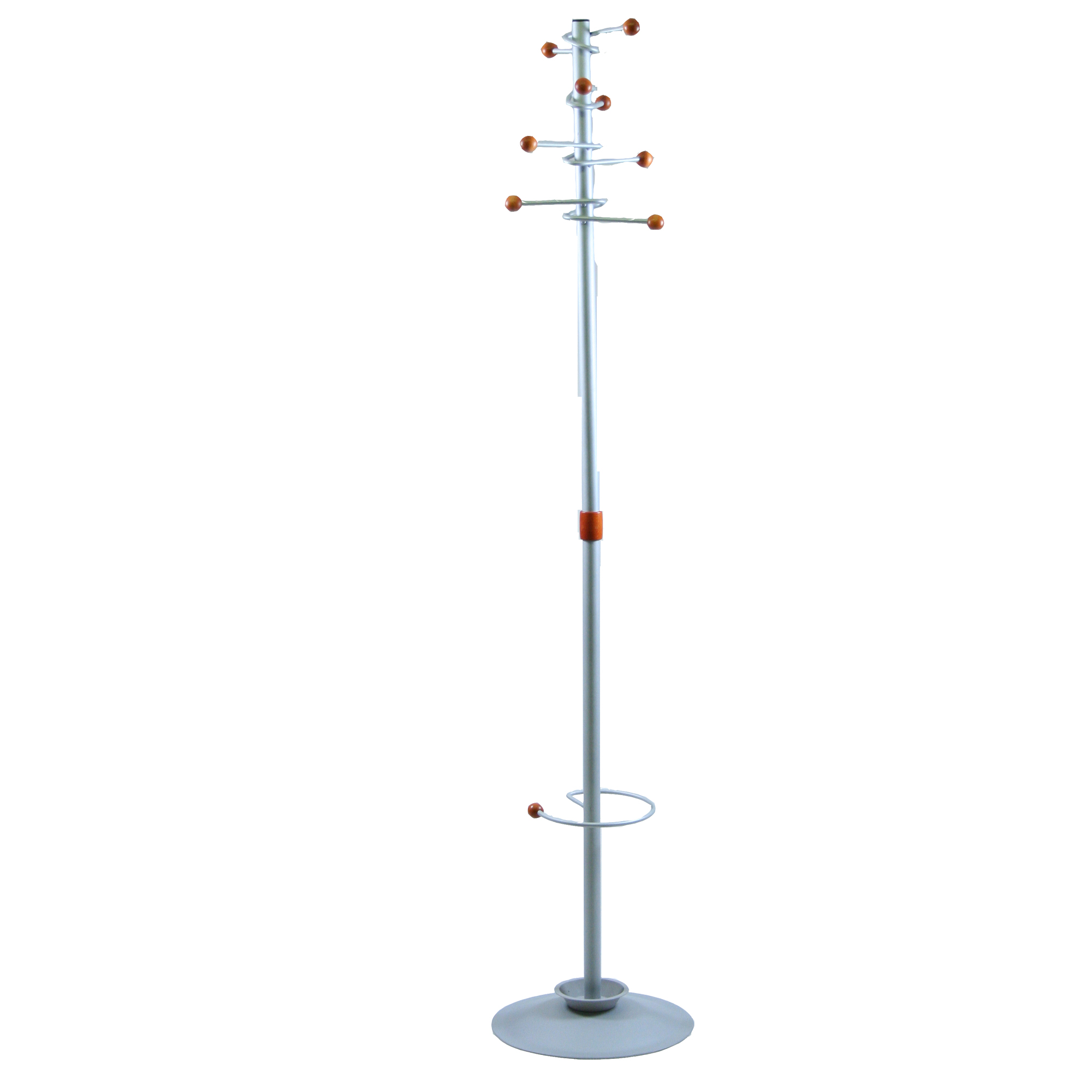 Appendiabiti Dallas - con portaombrelli - 8 posti - 180 x 40 cm - grigio - Unisit