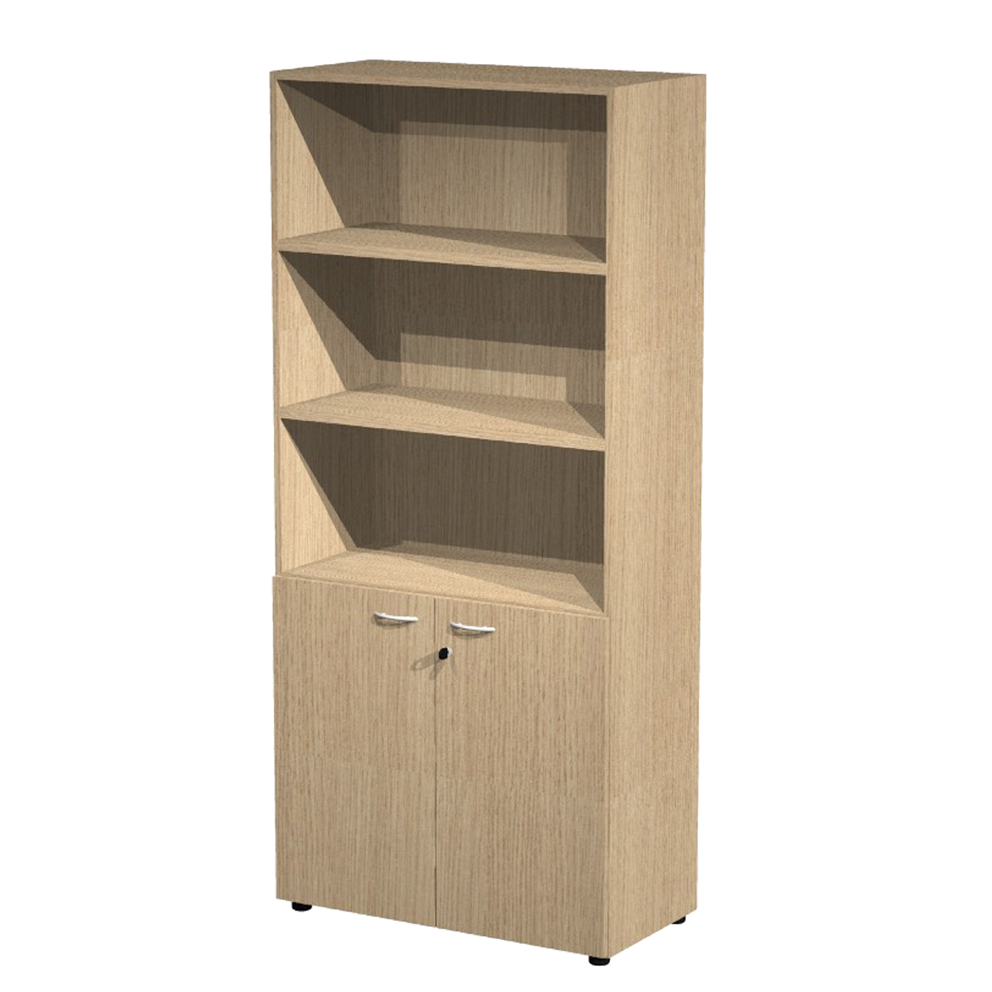 Armadio modulare componibile - a 2 ante basse - 90 x 45,8 x 200 cm - rovere