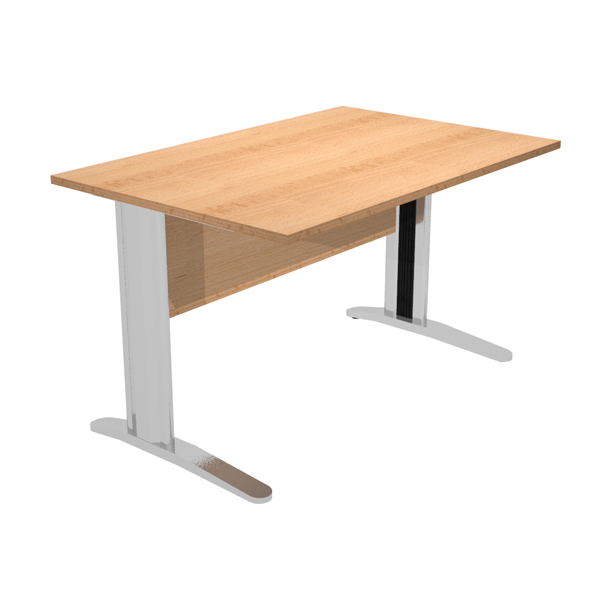 Scrivania lineare Easy - 120 x 80 x 72 cm - Faggio/grigio cromato
