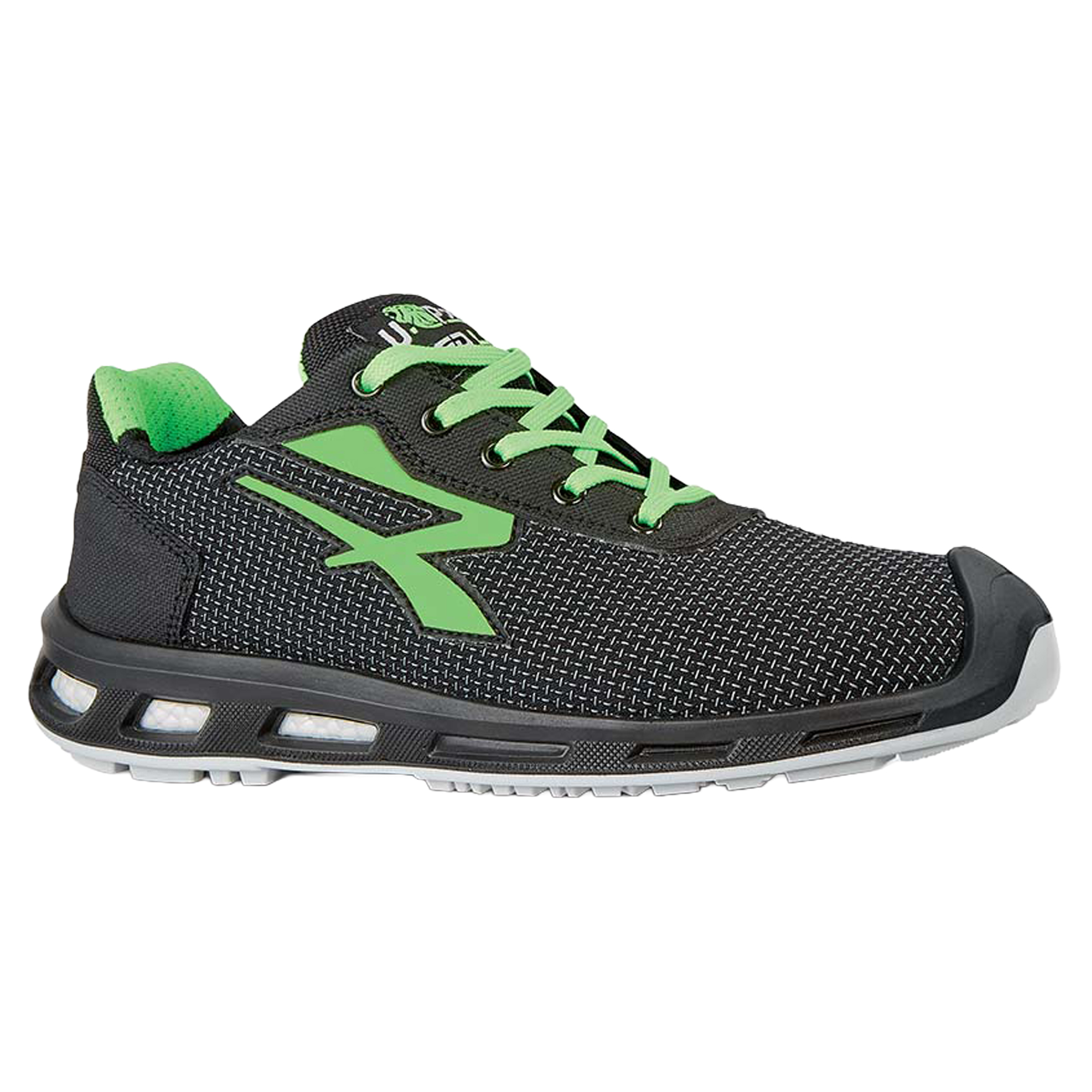 Calzatura di sicurezza Strong S3 - pelle idrorepellente - numero 46 - grigio/verde scuro - U-Power
