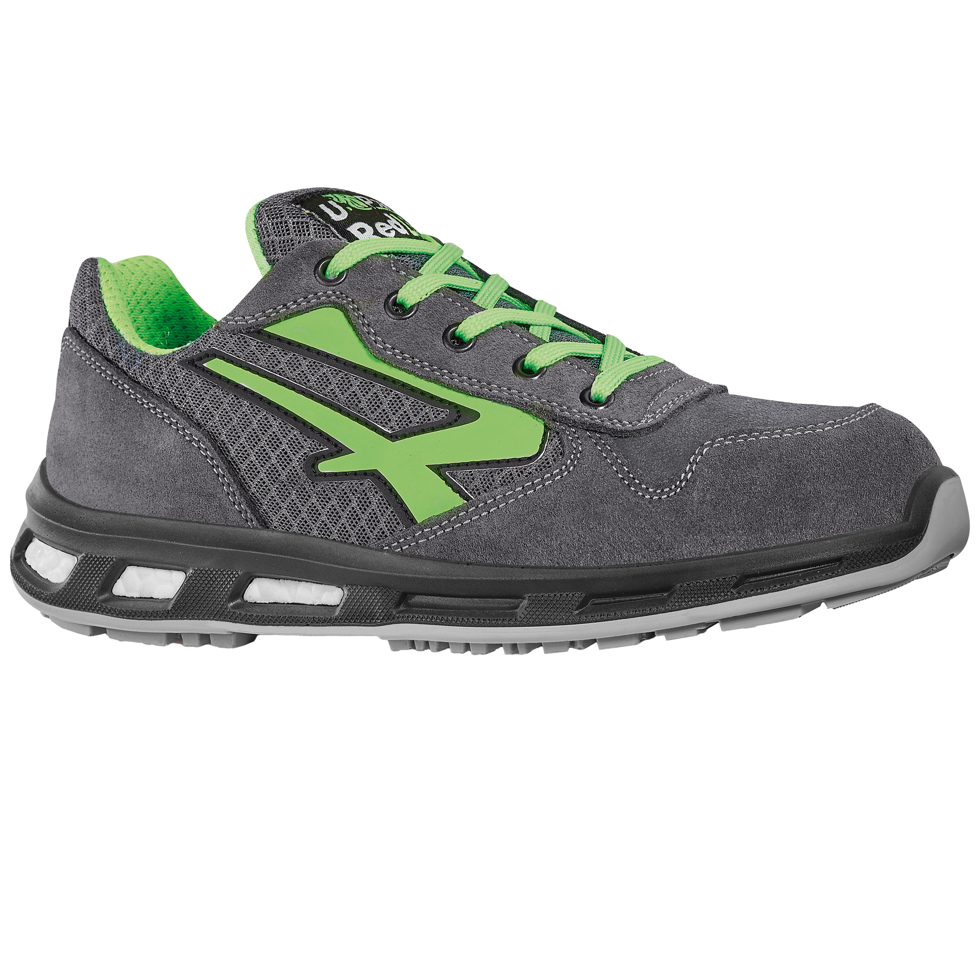 Calzatura di sicurezza Point S1P SRC - nylon/pelle scamosciata - grigio/verde - taglia 43 - U-Power