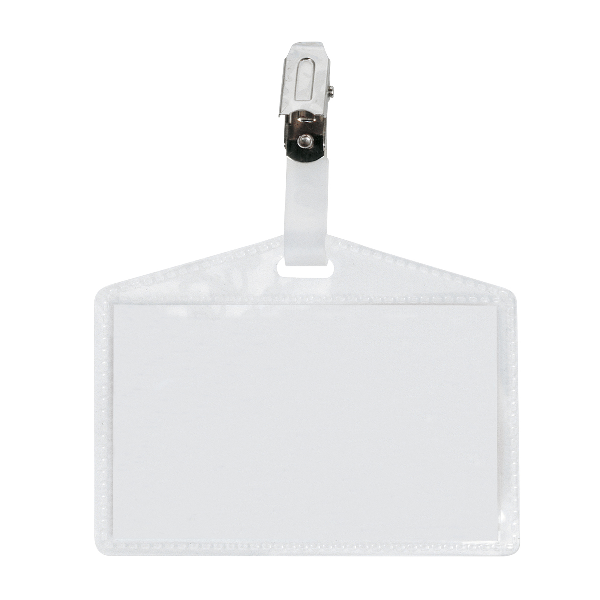 Portanome Pass 3P - clip in metallo - senza cartoncino - 9,5 x 6 cm - PP - buccia - Sei Rota - conf. 10 pezzi