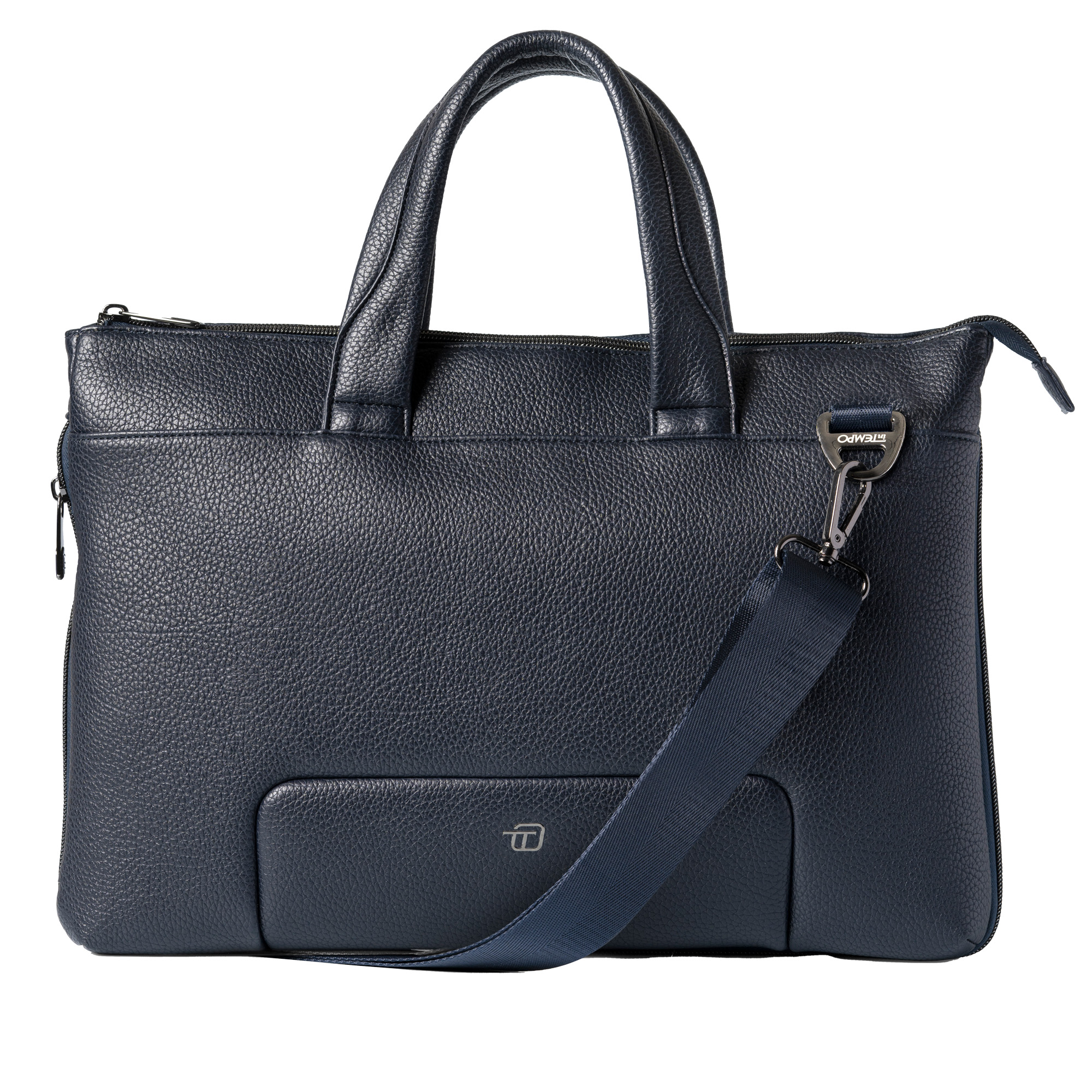 Borsa espandibile Gate Trended - con manici - 41 x 30 x 7 cm - ecopelle - blu - In Tempo