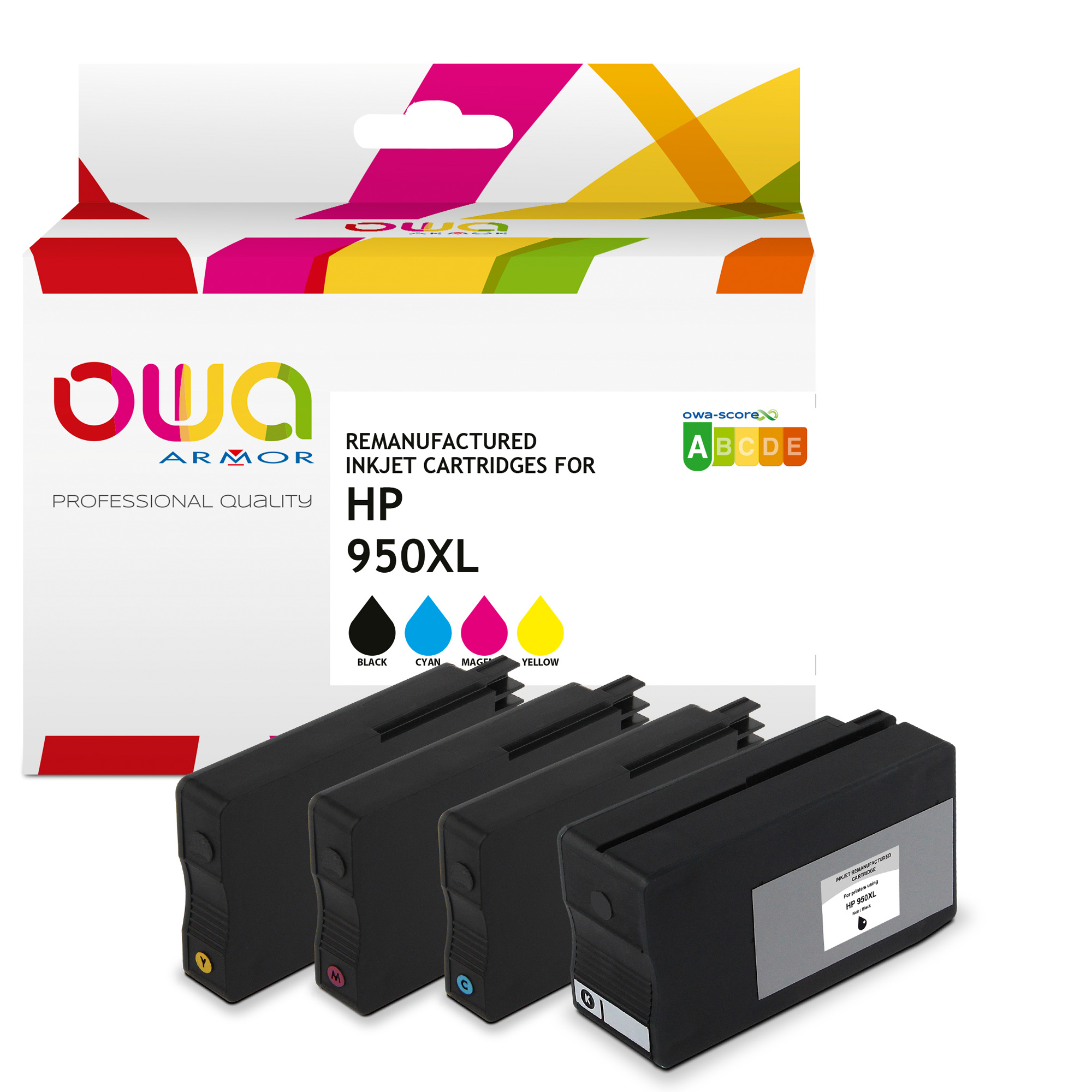 Armor - Cartuccia ink Compatibile  per HP950-1XL - BK/C/M/Y - K10312OW - 80 ml/25ml-C