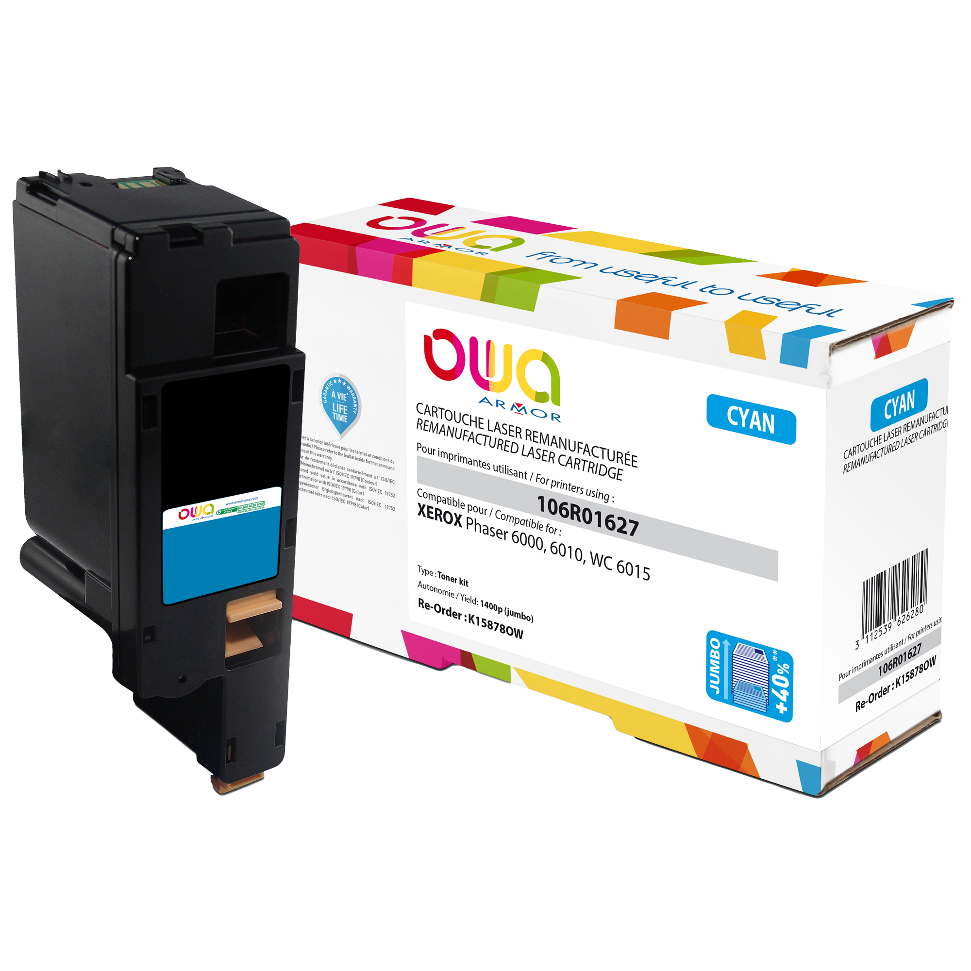 Armor - Toner Compatibile per Xerox Phaser 6000 - Ciano - 106R01627 - 1.400 pag