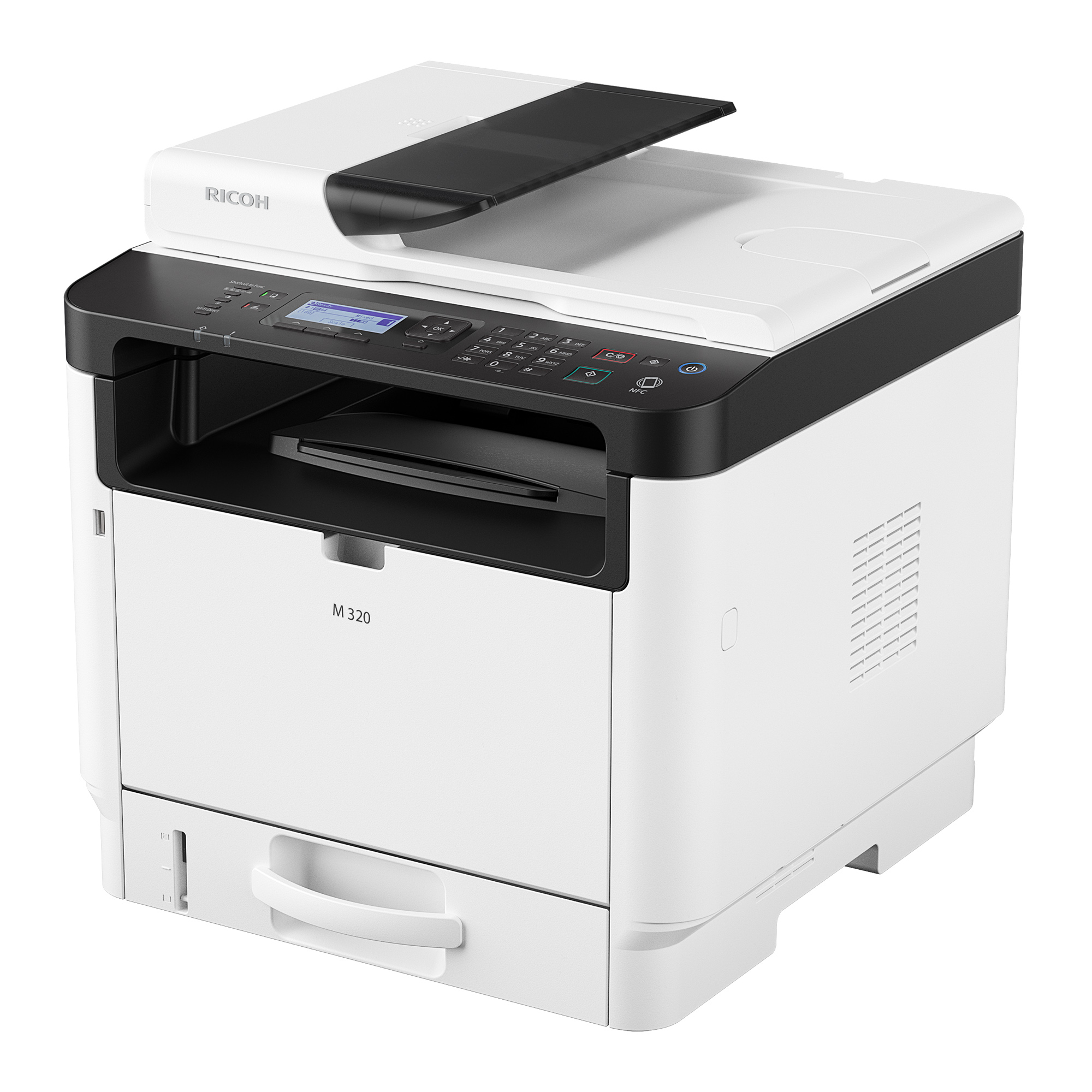 Ricoh M 320SE, Laser, Mono stampa, 1200 x 1200 DPI, Mono copia, A4, Nero, Bianco