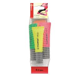 Evidenziatore stabilo Neon - punta a scalpello - tratto 2,00 - 5,00 mm - Stabilo - astuccio 4 pezzi