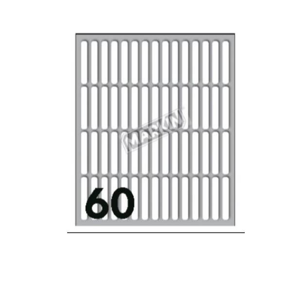 Etichette adesive - in carta - permanenti - 34 x 5 mm - 60 et/fg - 10 fogli - bianco - Markin