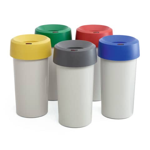 Coperchio per contenitore Modo Round - con fermasacco - 38x15 cm - anello giallo - Rotho