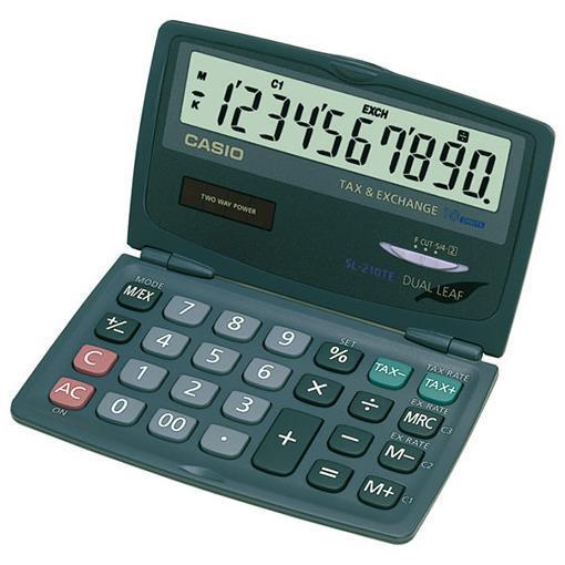 Calcolatrice tascabile SL-210 TE - 10 cifre - nero - Casio