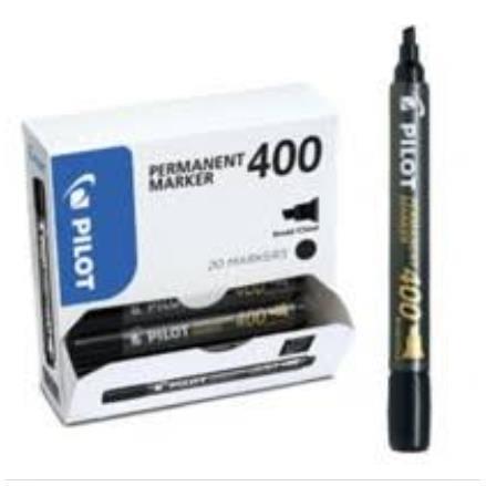 Marcatore Permanente Markers 400 - punta scalpello 4,5 mm - nero - Pilot - conf. 15 + 5 pezzi gratis