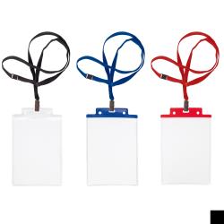 Portanome Pass 6S-P - cordoncino nero - 10 x 15 cm (A6) - trasparente neutro - Sei Rota - conf. 10 pezzi