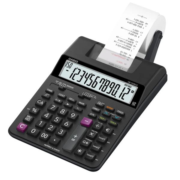 Calcolatrice scrivente HR-150RCE - con adattatore - 12 cifre - 5,8 x 16,5 x 24,2 cm - nero - Casio