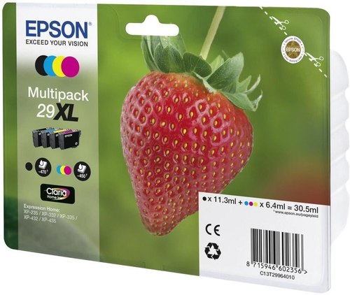 Epson - Confezione Cartuccia ink - 29XL - C/M/Y/K - C13T29964012 - C/M/Y 6,4ml cad - K 11,3ml