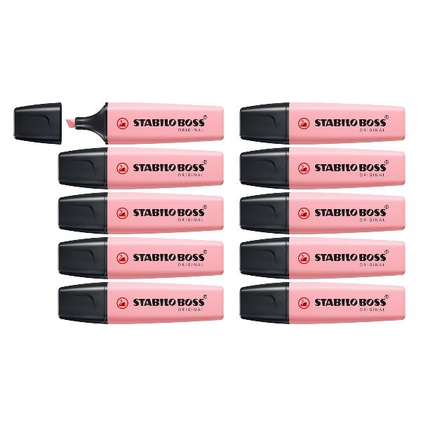 Evidenziatore Boss Original Pastel - punta a scalpello - tratto 2 - 5 mm - rosa antico 129 - Stabilo