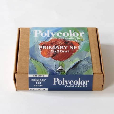 Colori vinilici Polycolor Primary Set - 20 ml - colori primari (nero, bianco inclusi) - Maimeri - set 5 pezzi