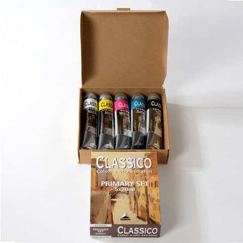 Colori a olio extrafini Primary Set - 20 ml - colori primari (nero, bianco inclusi) - Maimeri - set 5 pezzi