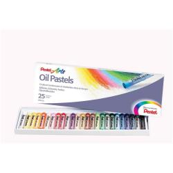 Pastelli a olio - lunghezza 60 mm - colori assortiti - Pentel - astuccio 25 pezzi
