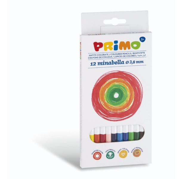 Matite colorate Minabella - diametro mina 3,8 mm - colori assortiti - Primo - astuccio 12 pezzi