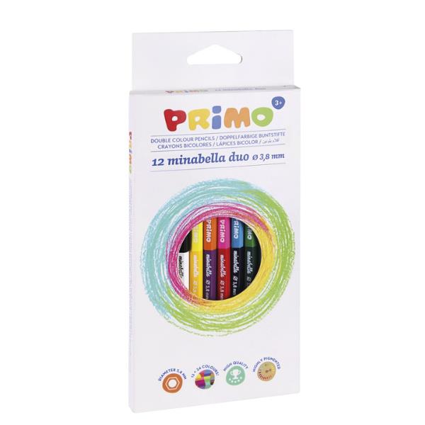 Matite colorate Minabella - doppiocolore - diametro mina 3,8 mm - Primo - astuccio 12 pezzi