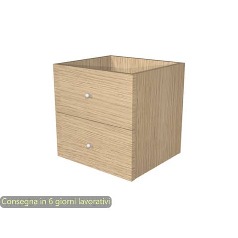 Cassettiera per casellario Rainbow - 2 cassetti - 32,5x28,8x32,5 cm - rovere - Artexport