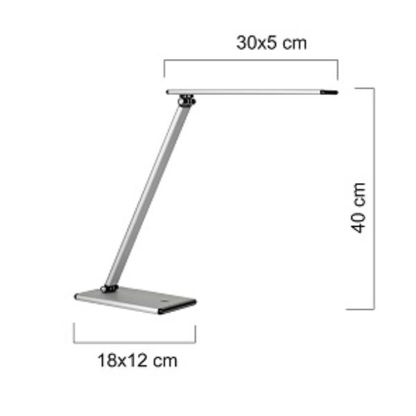 Lampada da tavolo Terra - a led - 5 W - silver - Unilux