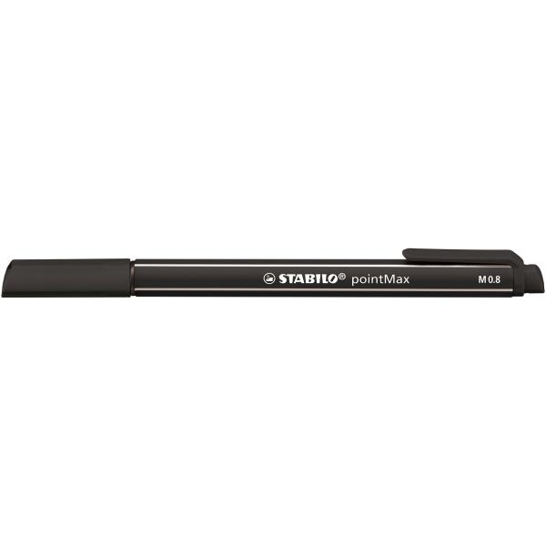 Pennarello PointMax punta feltro - punta 0,8mm - nero - Stabilo