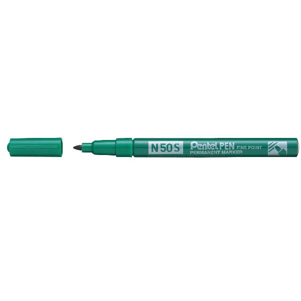 Marcatore permanente N50S  - punta tonda - verde - Pentel