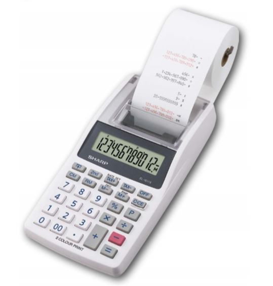 Calcolatrice scrivente mini EL1611V -  191x99x42 mm - 12 cifre - Bianco - Sharp - SH-EL1611V