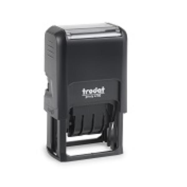 Timbro Printy 4750/L autoinchiostrante - DATA + RICEVUTO - 4,1 x 2,4 cm - 4 mm - bicolore - Trodat