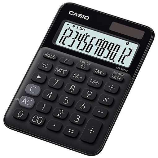 Calcolatrice da tavolo MS 20UC - 105x149,5x23 mm - 12 cifre - plastica - nero - Casio