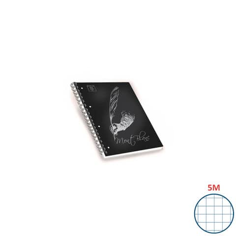 Blocco Montblanc - spiralato - 22x29,7cm - 4 fori - microperforato - 80gr - 70 fogli - 5mm - Pigna